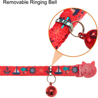 PAWCHIE - Collar ajustable para gato con campana, diseño de patrón oceánico para gatito (3 unidades) - BESTMASCOTA.COM