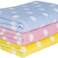 Tamu Style Manta de forro polar para perro y suave manta para cachorro gato para coche, sofá, cama y rosa, azul y amarillo, 3 paquetes de 3 colores - BESTMASCOTA.COM