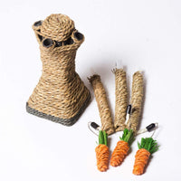 Hamiledyi Bunny divertido árbol conejo juguete masticable con forma de zanahoria Playpen - BESTMASCOTA.COM