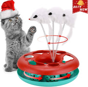 Juguetes interactivos para gatos, pelotas para atrapar a tu mascota, juguete divertido con el ratón, ejercicio de Navidad - BESTMASCOTA.COM