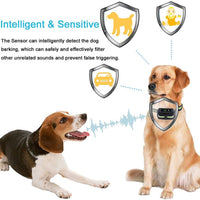 Collar de corteza de perro PetYeah, 5 niveles de sensibilidad e intensidad ajustables, dos modos antiladridos recargables, impermeables y reflectantes, sin control de ladridos para perros pequeños, medianos y grandes, Adjustable, Negro - BESTMASCOTA.COM