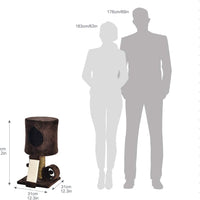 AmazonBasics - Torre para árbol de gatos con percha condominio, 12.0 x 12.0 x 20.0 in, color marrón oscuro - BESTMASCOTA.COM
