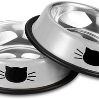 Cuenco de acero inoxidable para gatos, de acero inoxidable, para gatos, gatos, conejos, gatos, platos pintados, fácil de limpiar, duradero, para alimentos y agua - BESTMASCOTA.COM