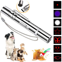 DMY Cat Toys Interactive-7 en 1 Función Chaser Juguete-USB Recargable-Multi Patrón Funny & Mini Linterna Interactiva LED Luz Entretenimiento Herramienta de Entrenamiento para Mascotas - BESTMASCOTA.COM