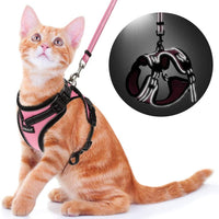 SCIROKKO Arnés y correa para gatos – Arnés ajustable a prueba de escape para cachorro para exteriores con correa reflectante 3M, malla suave con clip de metal chaqueta caminante para gatito conejo - BESTMASCOTA.COM