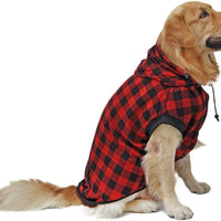 PAWZ grande perro tartán camisa Escudo Sudadera con Capucha Mascota Invierno Ropa suave y cálida - BESTMASCOTA.COM