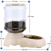 Alimentador automático para gatos y dispensador de agua en juego con alfombrilla de comida para mascotas para perros pequeños, medianos, cachorros, gatitos, gran capacidad, 1 galón x 2 - BESTMASCOTA.COM