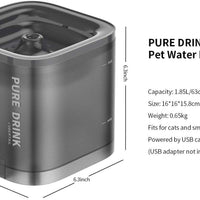 PETKIT CYBERTAIL Fuente para mascotas, 63oz/1.85L, 100% Automática - BESTMASCOTA.COM