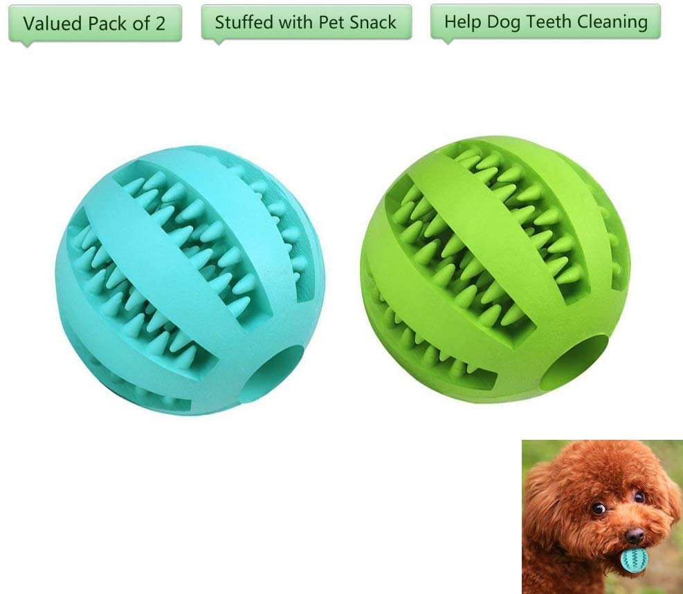 Bojafa - Juguetes para perros con forma de bolas, duraderos, para masticar, para cachorros, limpieza de dientes de perros pequeños, grandes, para hacer salchichas, jugar y dispensar dulces - BESTMASCOTA.COM