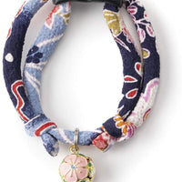 Necoichi Chirimen - Collar de gato con flor de ciruela, hecho a mano en Japón, 1 tamaño para todos, tejido kimono... - BESTMASCOTA.COM