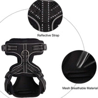 EXPAWLORER Arnés para gato a prueba de escape, ajustable, ligero, cómodo, transpirable, chaleco de malla con correa reflectante negra para gatos y cachorros adultos - BESTMASCOTA.COM