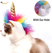 Disfraz de perro para gatos y perros pequeños Disfraz de unicornio para Halloween Cosplay Mane Cap - BESTMASCOTA.COM