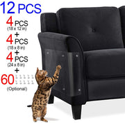 KEBE Protector de arañazos para mascotas, paquete de 12, transparente, flexible, autoadhesivo, para gatos, perros, garras con alfileres, protector de muebles para gatos para sofá, puerta, paredes, colchón - BESTMASCOTA.COM