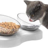 PETNOZ cuencos elevados para perro y gato, altura ajustable de 20 grados, diseño de inclinación de 20 grados, soporte de protección para el cuello, elevados en la parte inferior para gatos y perros pequeños - BESTMASCOTA.COM