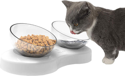 PETNOZ cuencos elevados para perro y gato, altura ajustable de 20 grados, diseño de inclinación de 20 grados, soporte de protección para el cuello, elevados en la parte inferior para gatos y perros pequeños - BESTMASCOTA.COM