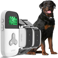 VINSIC - Collar de choque para perro con mando a distancia para 2 perros, collar de entrenamiento para perros a prueba de lluvia con control remoto de alcance de 300 yardas, para collar de corteza de perro pequeño y grande con pantalla LCD - BESTMASCOTA.COM