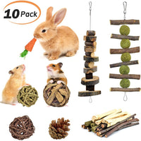 KATUMO - Juguetes para masticar conejo, 100% madera de manzana natural, chinchillas, cobayas, hámsteres, juguetes para mascotas, accesorios adecuados para conejos, ardillas, gerbios pequeños, masticar y jugar ejercicio de dientes - BESTMASCOTA.COM