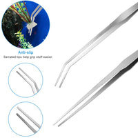 Liveek 6 en 1 Aquascaping herramienta de acero inoxidable plateado pinzas tijeras espátula para tanque de peces limpieza Aquascape herramientas con red de pesca, 80p PH papel (plata) - BESTMASCOTA.COM