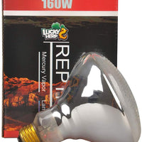 LUCKY HERP Reptile UVA UVB Mercury Vapor Bombilla lámpara, rosca de tornillo, PAR 38,160 W, revestido - BESTMASCOTA.COM