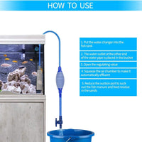 Numero-One - Filtro de agua para acuario, sifón de acuario, bomba de vacío que cambia de agua, lavado de arena, flujo de agua ajustable con colador incorporado, válvula de salida, bolsa de aire - BESTMASCOTA.COM