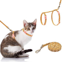 SCIROKKO - Arnés para gato con correa, lindo tejido con patrón de girasol, a prueba de escapes y ajustable para caminar - BESTMASCOTA.COM