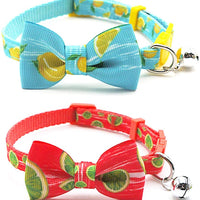 azuza Collar para gato con campana, collar ajustable para gato con pajarita, collares de seguridad para gatos, paquete de 2 - BESTMASCOTA.COM