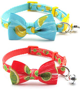 azuza Collar para gato con campana, collar ajustable para gato con pajarita, collares de seguridad para gatos, paquete de 2 - BESTMASCOTA.COM