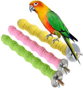 Kathson - Soporte para perca de pájaro para loro, accesorios de madera natural, molienda de patas, juguete para masticar con superficie rugosa para cacatolas, cacatúes, lorikeet, conura, parakeet (3 unidades (color al azar) - BESTMASCOTA.COM