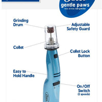 Oster Gentle Paws - Molinillo de uñas para perros y gatos, 2 velocidades (078129-600-000) - BESTMASCOTA.COM