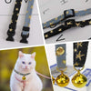 SLSON - 2 collares para gatos con campana para gatitos y cachorros, lindo collar con patrón de estrellas y campana dorada para gatito de mascota ajustable de 8 a 12 pulgadas - BESTMASCOTA.COM