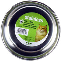 Pureness Cat Plato de acero inoxidable, 8 onzas, individual, Plateado - BESTMASCOTA.COM