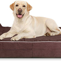 Cama para perro de espuma de memoria ortopédica de alta calidad de 7 pulgadas de grosor con almohada y funda extraíble fácil de lavar con parte inferior antideslizante. Incluye forro impermeable para perros grandes. - BESTMASCOTA.COM