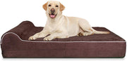 Cama para perro de espuma de memoria ortopédica de alta calidad de 7 pulgadas de grosor con almohada y funda extraíble fácil de lavar con parte inferior antideslizante. Incluye forro impermeable para perros grandes. - BESTMASCOTA.COM