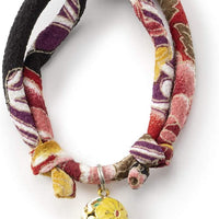 Necoichi Chirimen - Collar de gato con flor de ciruela, hecho a mano en Japón, 1 tamaño para todos, tejido kimono... - BESTMASCOTA.COM