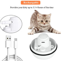 Pakoo Juguete interactivo para gato, juguete de gatito con ruedas automático, bola de movimiento recargable por USB, luz LED giratoria con función de temporizador, el mejor regalo para tu gatito - BESTMASCOTA.COM