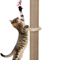 Akarden rascador de gato, 360 grados, rascador de garra de gato con bola colgante, muebles de gato, felpa suave y suave, 26.3 pulgadas de altura - BESTMASCOTA.COM