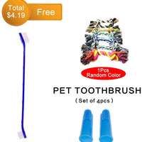 AUBBC - Guantes de aseo para mascotas, 5 unidades, 259 suaves, con 1 cepillo de dientes de doble cabeza, 2 cepillos de dientes de dedo, 1 juguete de cuerda, herramienta de desenredado para gatos y perros - BESTMASCOTA.COM