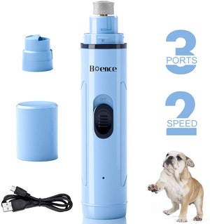 Boence Dogs Nail Grinder Low Noise 2 Speed Pet Nail Trimmer Portable Professional Eelectric Nail File Painless Pet Paws Grooming Tool for Large Medium Small Dogs & Cats - BESTMASCOTA.COM