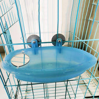 Baño de pájaros con espejo juguete para mascotas pequeño loro mediano parakeet cockatiel conure Budgie Lovebird Finch Canaria Gris Cockatoo Amazon Jaula Ducha Bañera Alimentador de Alimentos - BESTMASCOTA.COM