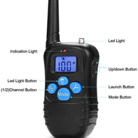 Runpettee - Collar de entrenamiento para perro, totalmente impermeable, recargable, con vibración, golpes, tono y retroiluminación LCD, collar electrónico de choque de Vibra, XL - BESTMASCOTA.COM