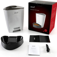 ROMEKER Comedero automático para gatos, 4 L, alimentador inteligente para mascotas, dispensador automático de comida para perros, gatos, alimentador de comida para perros grande, 6 comidas, temporizador programable, batería de control de porciones, alimen - BESTMASCOTA.COM