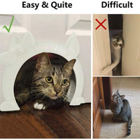Puerta de gato Slowton, puerta de mascota para gatos, puerta interior de 2 vías, forma de agujero de gatito, se adapta a hueco, núcleo de cristal, puerta de cristal sólido para gatos de hasta 21 lb, caja de arena oculta en sótano, lavandería, habitación, - BESTMASCOTA.COM