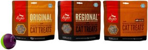 Orijen – Trata de gato seco a congelación con 3 sabores variados con juego de bola n-Treat, 1 cada uno: original, regional, jabalí salvaje individual (1,25 onzas) - BESTMASCOTA.COM