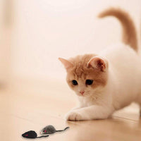 AXEL PETS 20 - Juego de ratones interactivos para gatos con sonido de gato y sonajero hecho de piel de conejo real - BESTMASCOTA.COM