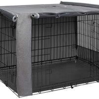 HiCaptain - Funda de doble puerta para jaula de perro (para caja de alambre de 24 30 36 42 48 pulgadas) - BESTMASCOTA.COM