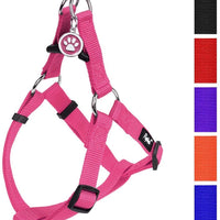 Arnés ajustable Pupteck para perro, medida básica de cachorro, de nailon, chaleco para pasear en exteriores con etiqueta de identificación - BESTMASCOTA.COM