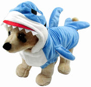 Mogoko - Disfraz de tiburón para perro, gato o gato, para Halloween, Navidad, disfraces, disfraz de tiburón azul Adorable, con capucha y forro polar - BESTMASCOTA.COM