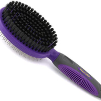 Hertzko – Brocha de cerdas y alfileres de doble cara para perros y gatos con pelo largo o corto – cerdas densas que eliminan el pelo suelto de la capa superior y peine de pines que elimina los enredos y la capa inferior muerta - BESTMASCOTA.COM