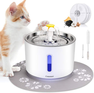 Fuente de agua Comsmart para gatos, fuente de agua para gatos, perros y otros animales domésticos de acero inoxidable - BESTMASCOTA.COM