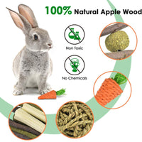 KATUMO - Juguetes para masticar conejo, 100% madera de manzana natural, chinchillas, cobayas, hámsteres, juguetes para mascotas, accesorios adecuados para conejos, ardillas, gerbios pequeños, masticar y jugar ejercicio de dientes - BESTMASCOTA.COM